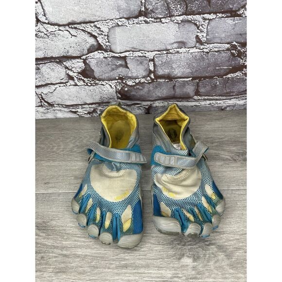 VIBRAM FiveFingers Gray Blue Textile Barefoot Running Shoes Women’s 38EU/7.5M US - Picture 12 of 16